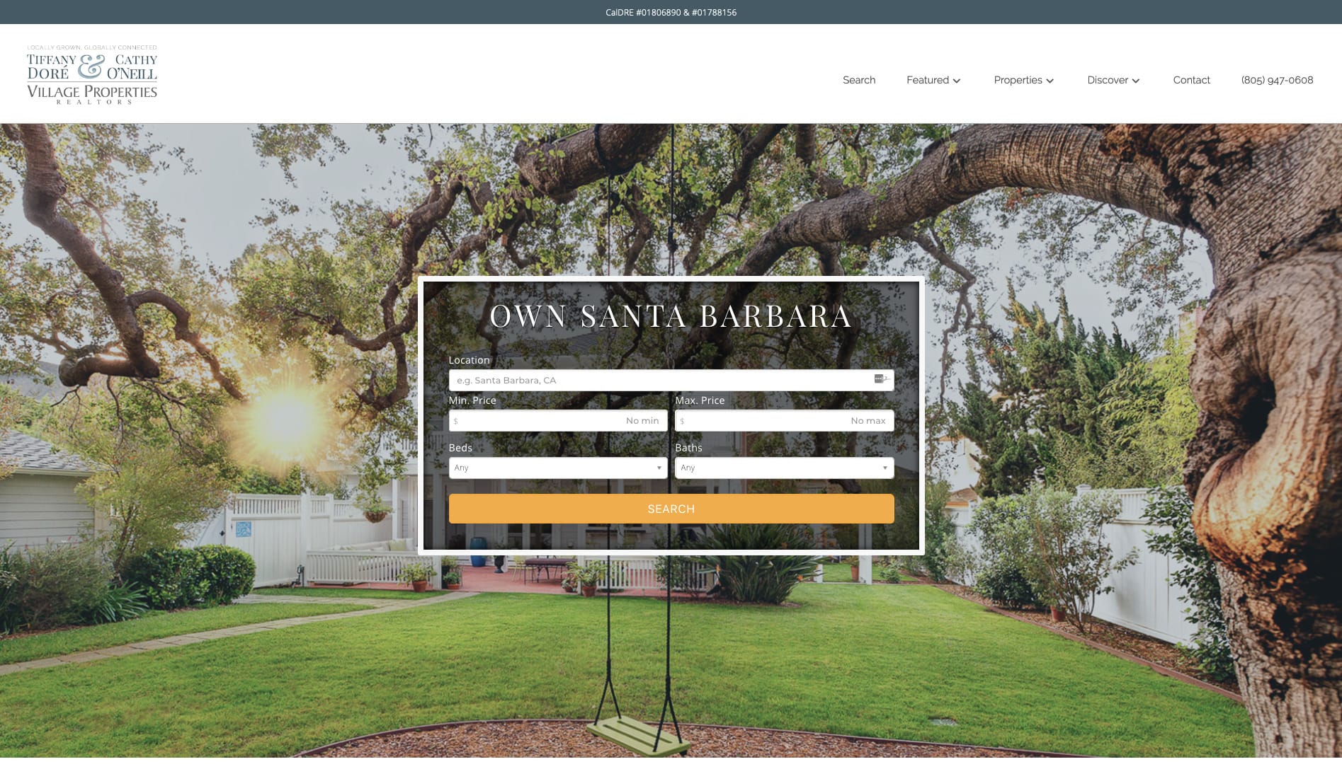 screenshot of real estate wordpress site